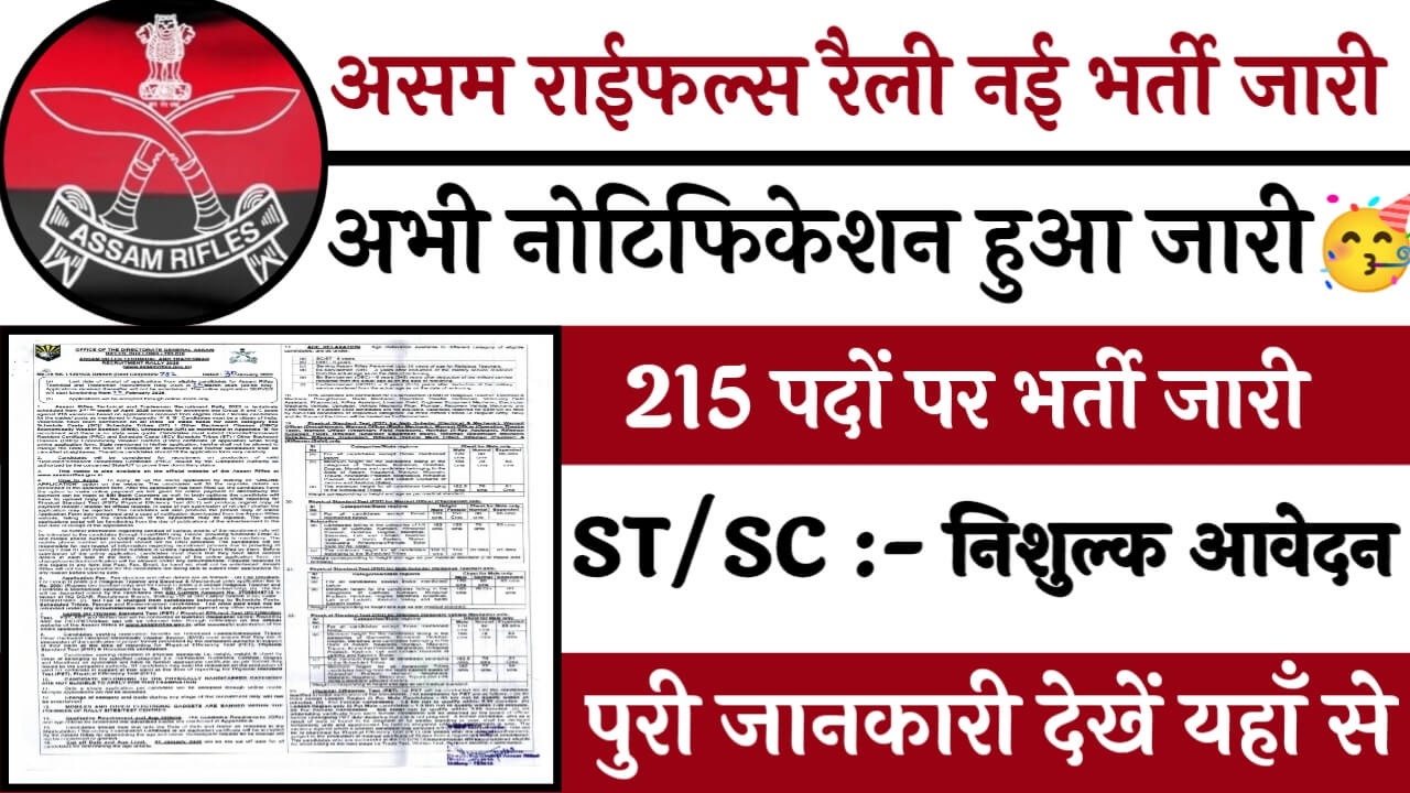 असम राइफल्स रैली भर्ती 2025